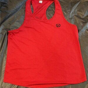Neleus Red Athletic Mesh Racerback Tank Top